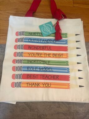 Colorful Pencil Teacher Tote Bag - Thank You Design